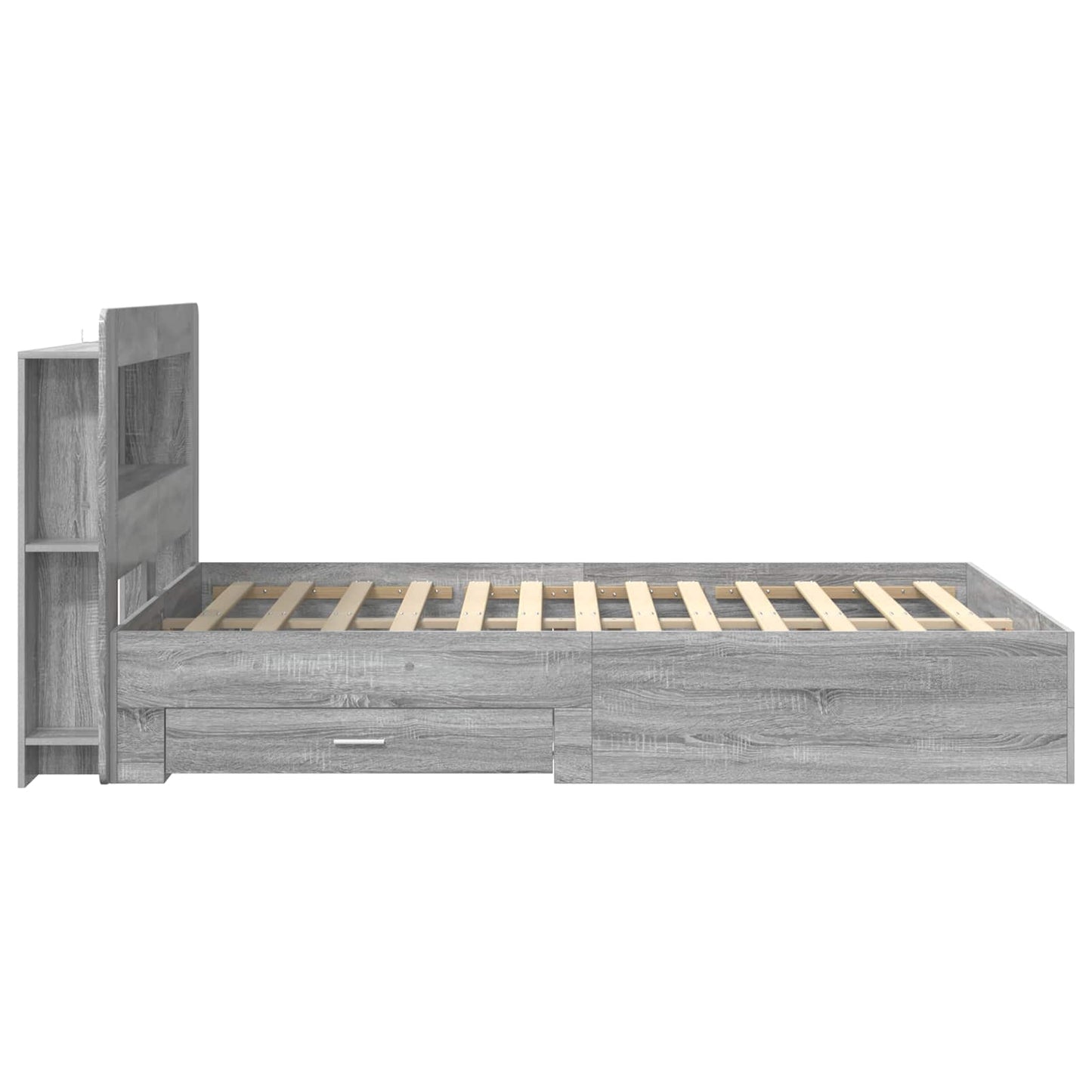 Bed Frame with Storage Grey Sonoma 160 x 200 cm Engineered Wood