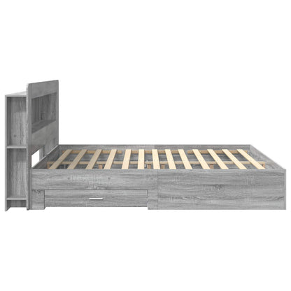 Bed Frame with Storage Grey Sonoma 200 x 200 cm Engineered Wood