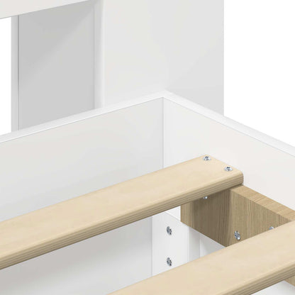 Bed Frame with Storage White 75 x 190 cm Engineered Wood