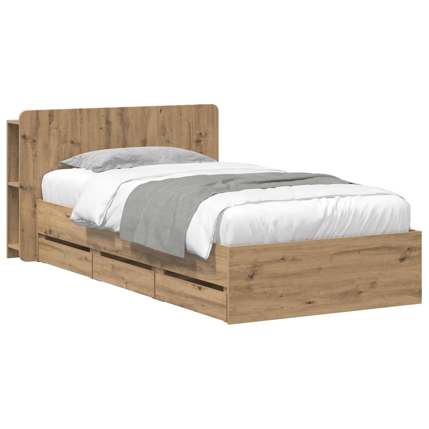 Bed Frame with Storage Artisan Oak 80 x 200 cm Engineered Wood