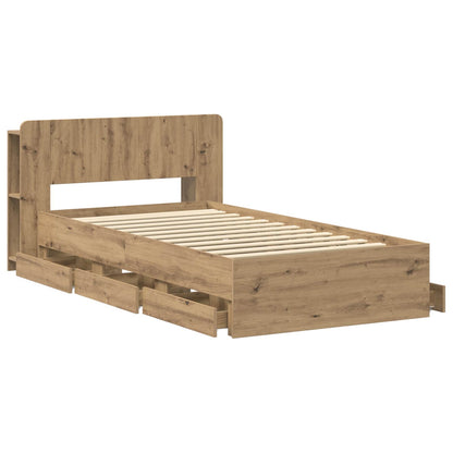 Bed Frame with Storage Artisan Oak 80 x 200 cm Engineered Wood