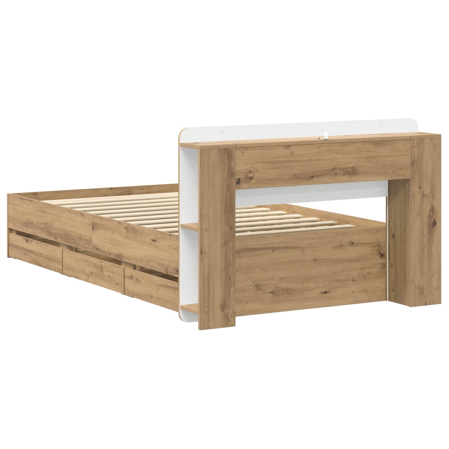 Bed Frame with Storage Artisan Oak 80 x 200 cm Engineered Wood