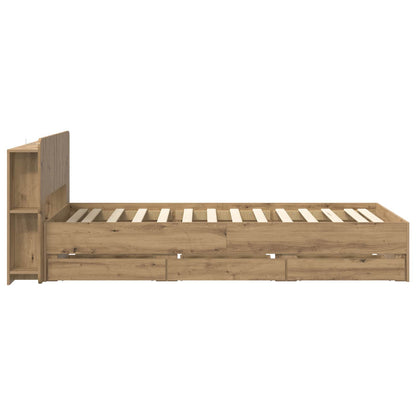 Bed Frame with Storage Artisan Oak 80 x 200 cm Engineered Wood