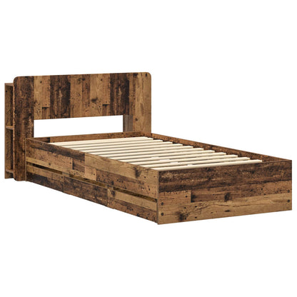 Bed Frame with Storage Old Wood 80 x 200 cm Engineered Wood