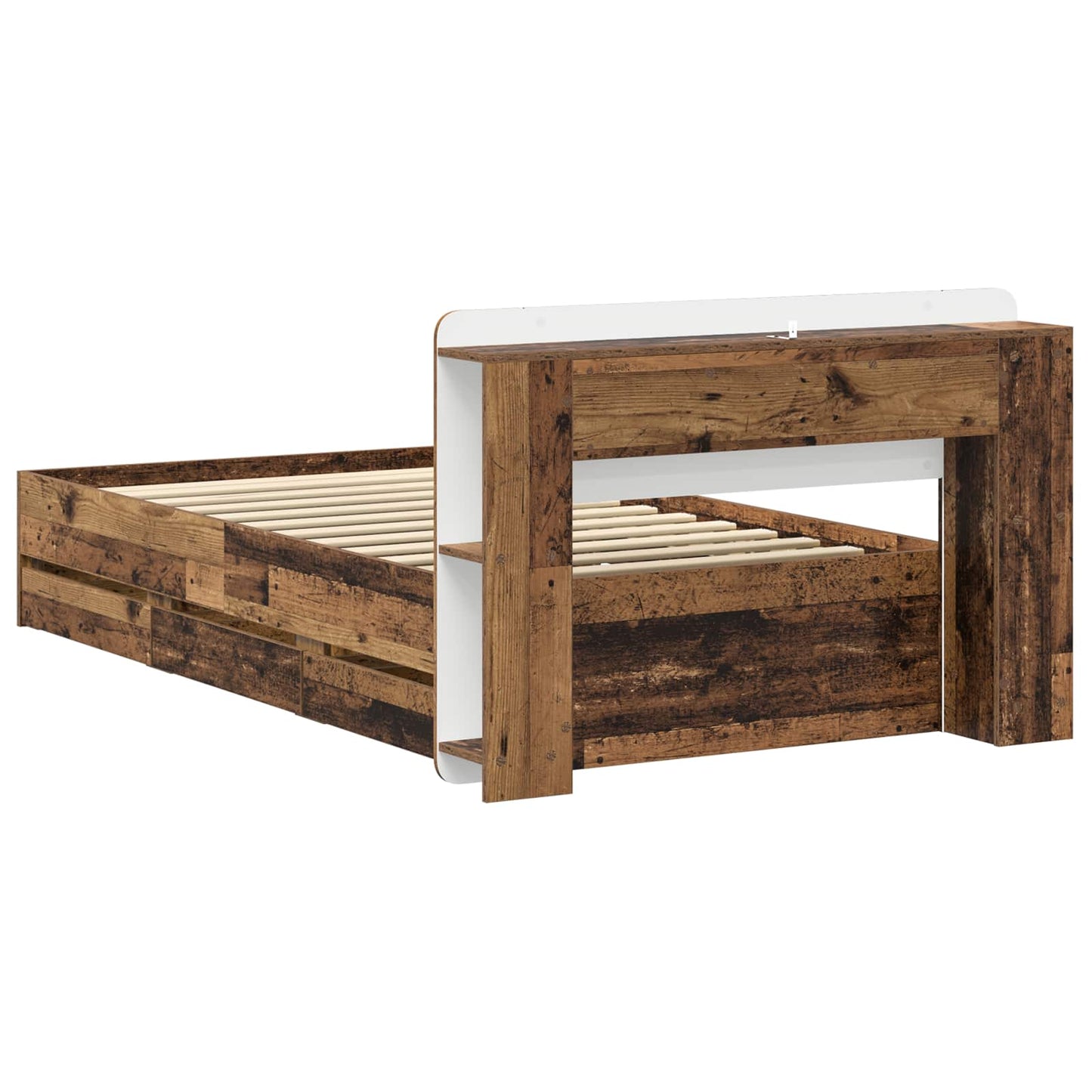 Bed Frame with Storage Old Wood 80 x 200 cm Engineered Wood