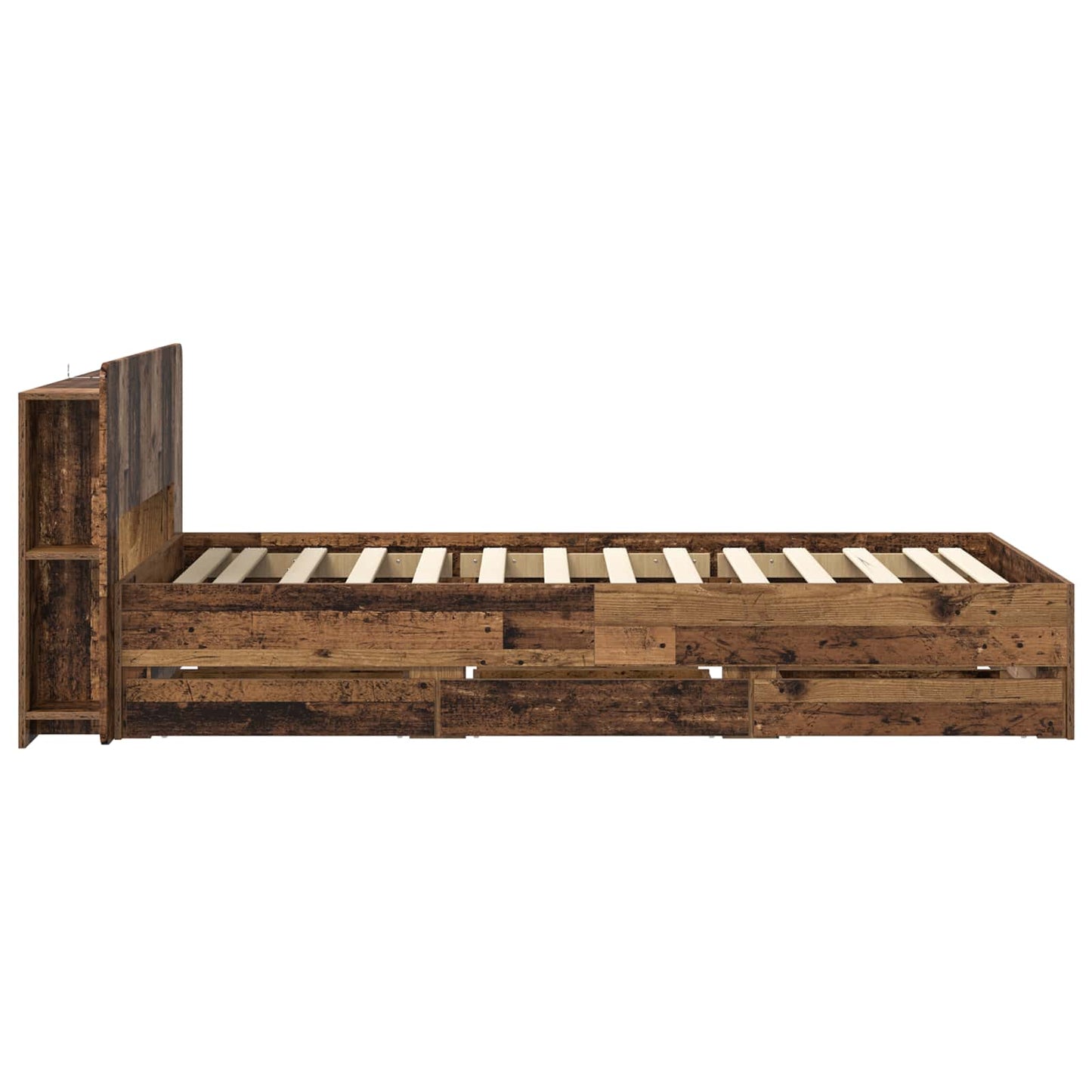 Bed Frame with Storage Old Wood 80 x 200 cm Engineered Wood
