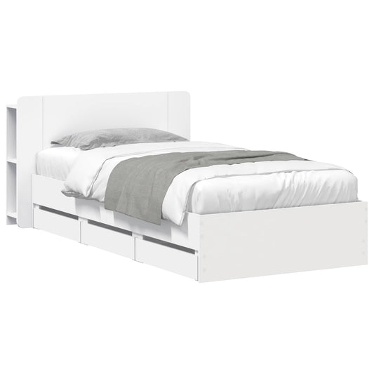 Bed Frame with Storage White 80 x 200 cm Engineered Wood