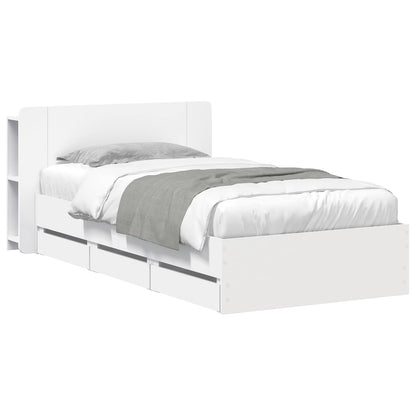 Bed Frame with Storage White 80 x 200 cm Engineered Wood