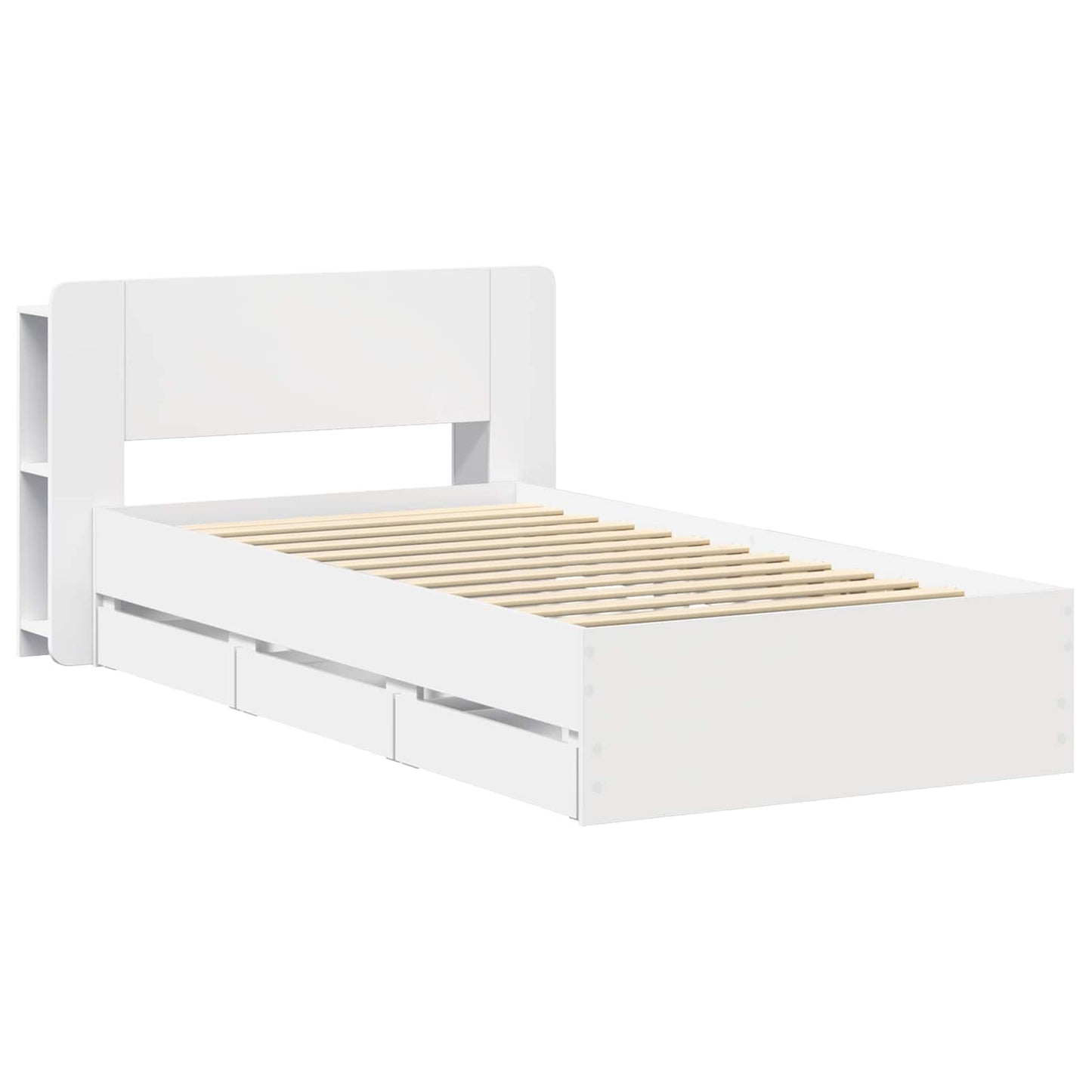 Bed Frame with Storage White 80 x 200 cm Engineered Wood