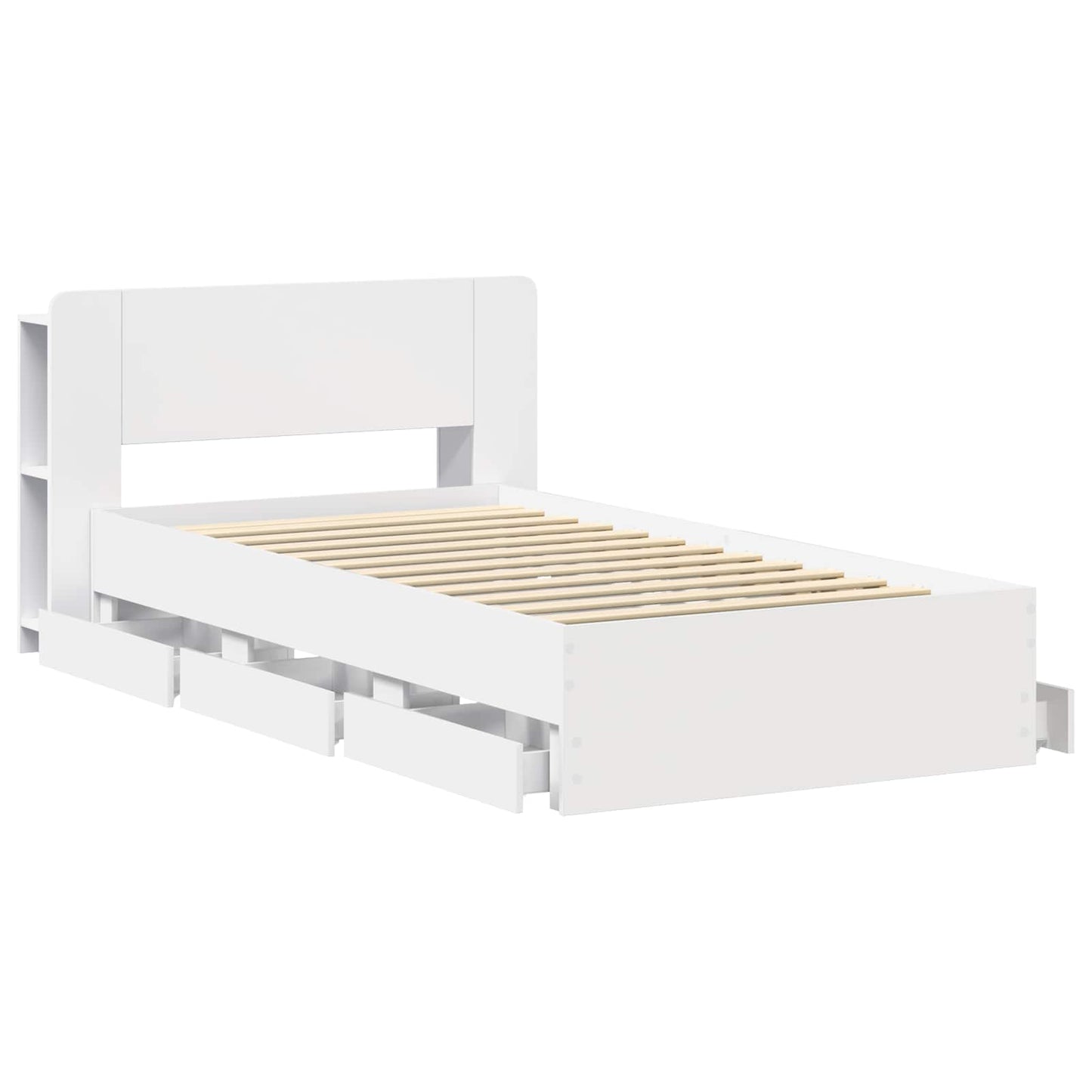 Bed Frame with Storage White 80 x 200 cm Engineered Wood