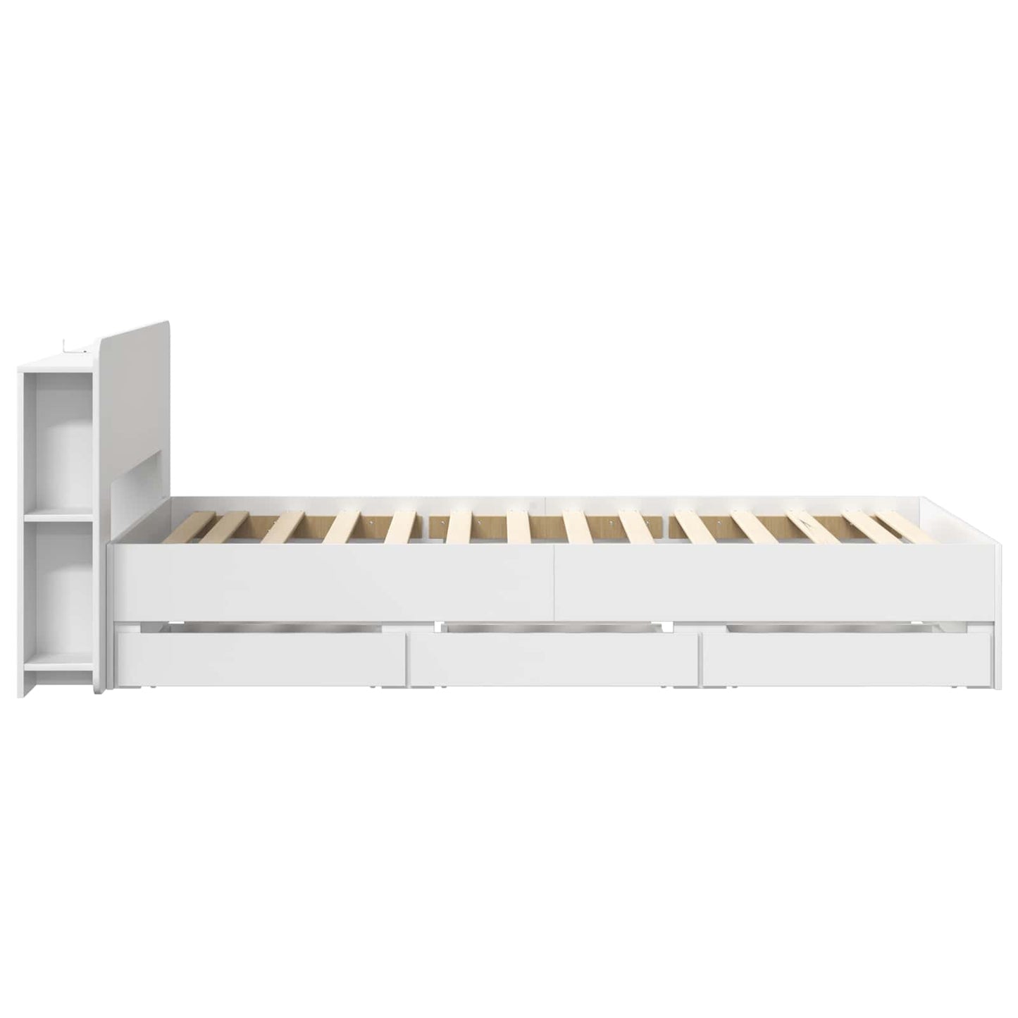 Bed Frame with Storage White 80 x 200 cm Engineered Wood