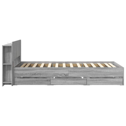 Bed Frame with Storage Grey Sonoma 90 x 200 cm Engineered Wood