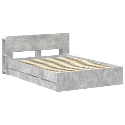 Bed Frame with Storage Concrete Grey 150 x 200 cm