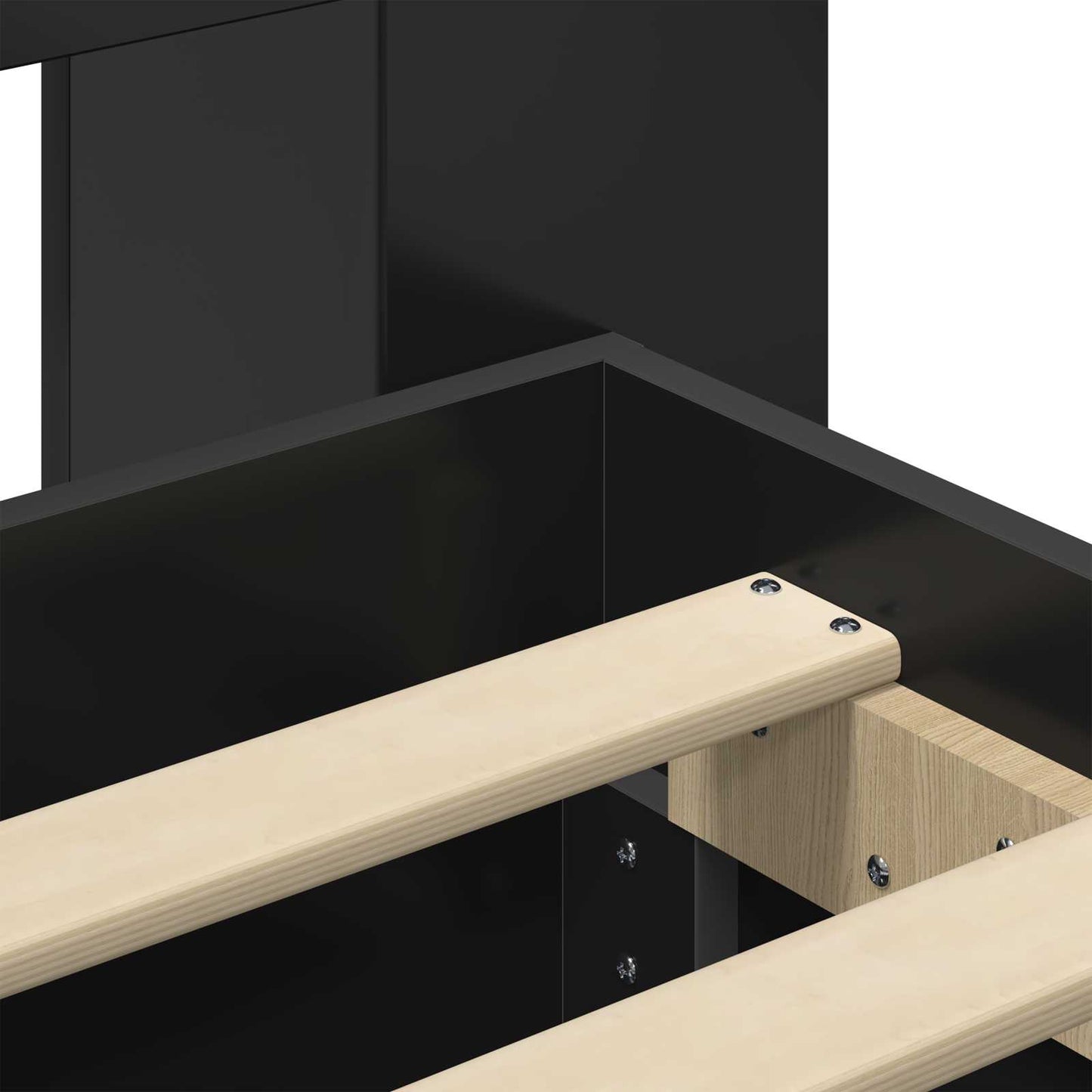Bed Frame with Storage Black 180 x 200 cm Engineered Wood