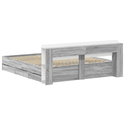 Bed Frame with Storage Grey Sonoma 180 x 200 cm Engineered Wood