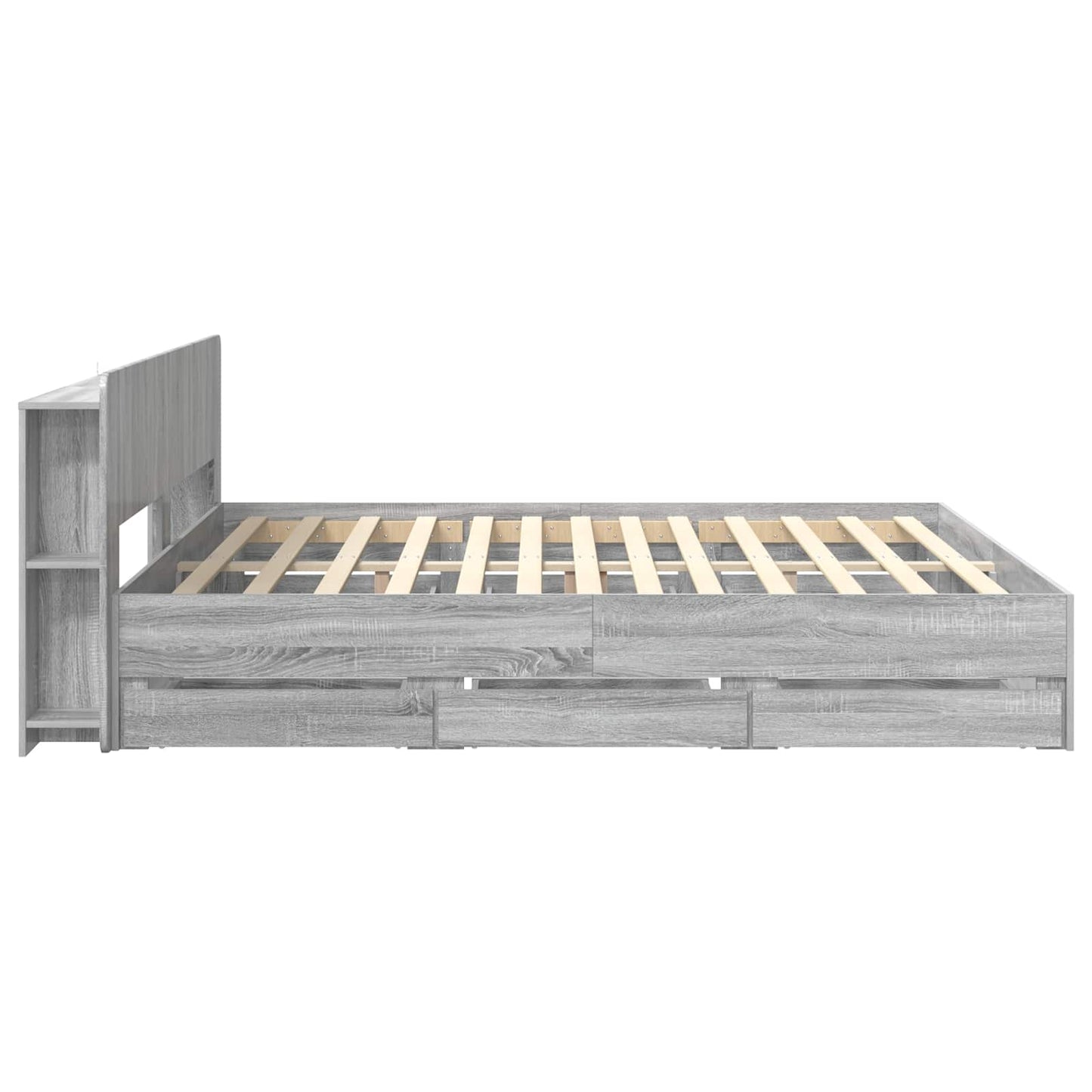 Bed Frame with Storage Grey Sonoma 180 x 200 cm Engineered Wood