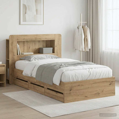 Bed Frame with Storage Artisan Oak 80 x 200 cm Engineered Wood