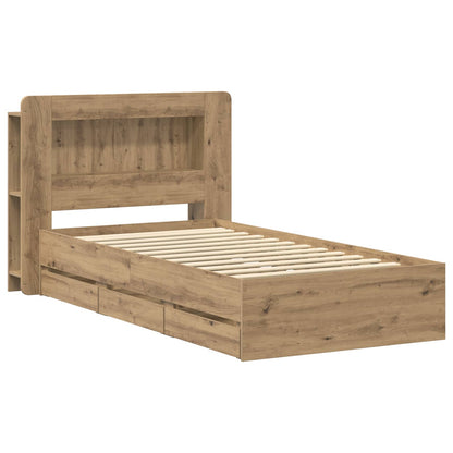 Bed Frame with Storage Artisan Oak 80 x 200 cm Engineered Wood