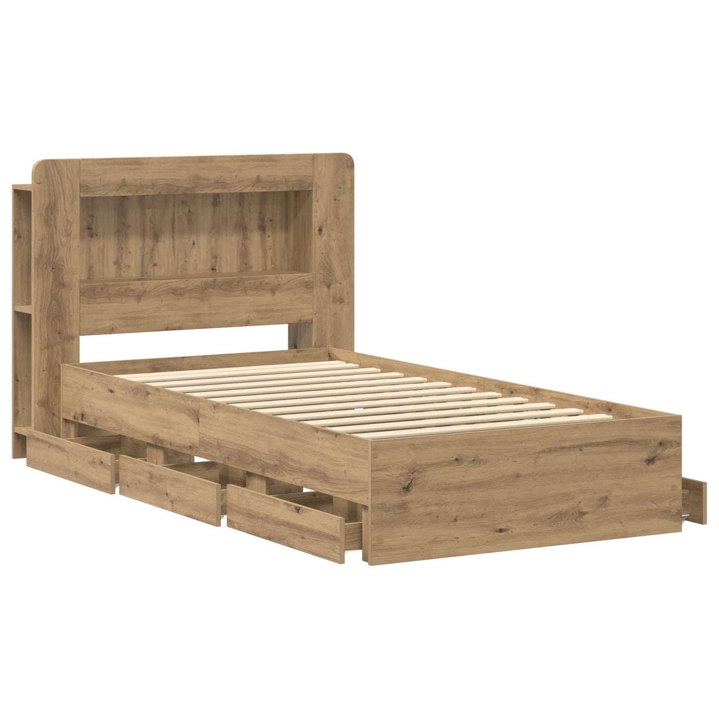 Bed Frame with Storage Artisan Oak 80 x 200 cm Engineered Wood