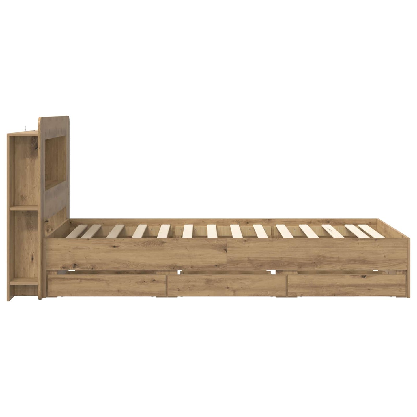 Bed Frame with Storage Artisan Oak 80 x 200 cm Engineered Wood
