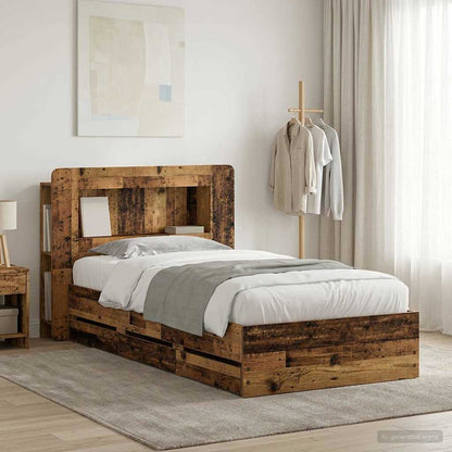 Bed Frame with Storage Old Wood 80 x 200 cm Engineered Wood