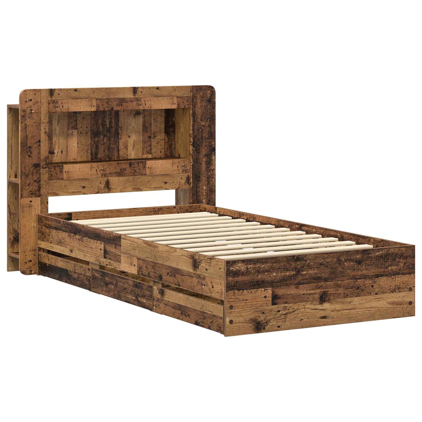Bed Frame with Storage Old Wood 80 x 200 cm Engineered Wood
