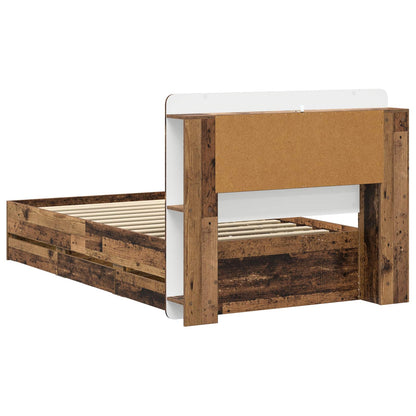 Bed Frame with Storage Old Wood 80 x 200 cm Engineered Wood