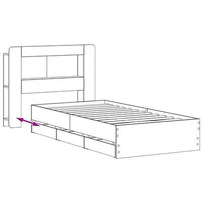 Bed Frame with Storage Old Wood 80 x 200 cm Engineered Wood