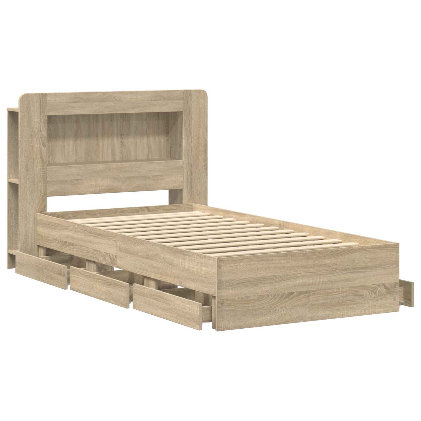 Bed Frame with Storage Sonoma Oak 80 x 200 cm Engineered Wood