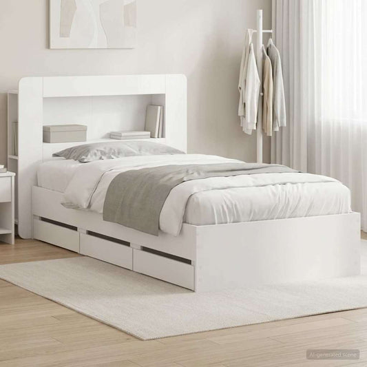 Bed Frame with Storage White 80 x 200 cm Engineered Wood