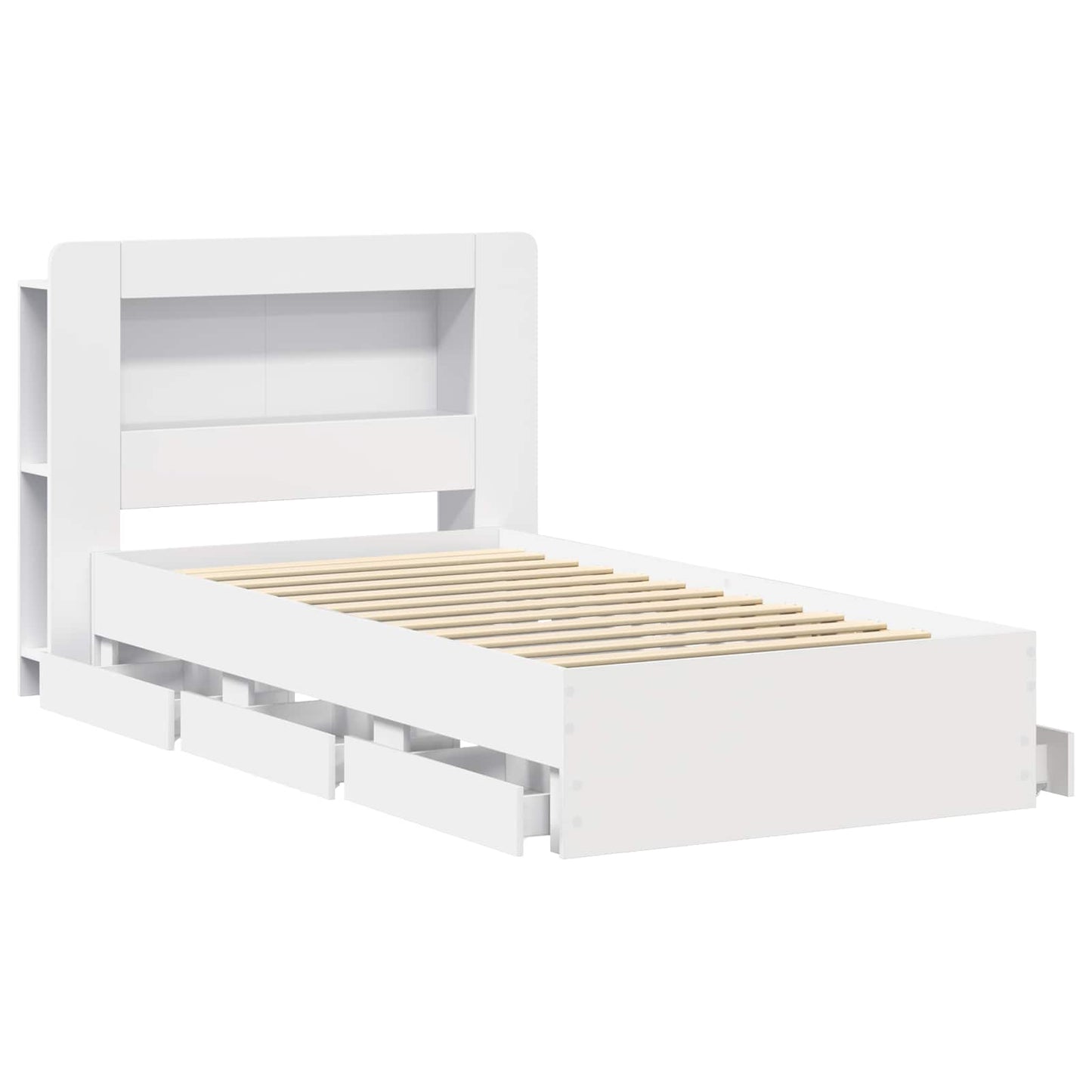 Bed Frame with Storage White 80 x 200 cm Engineered Wood