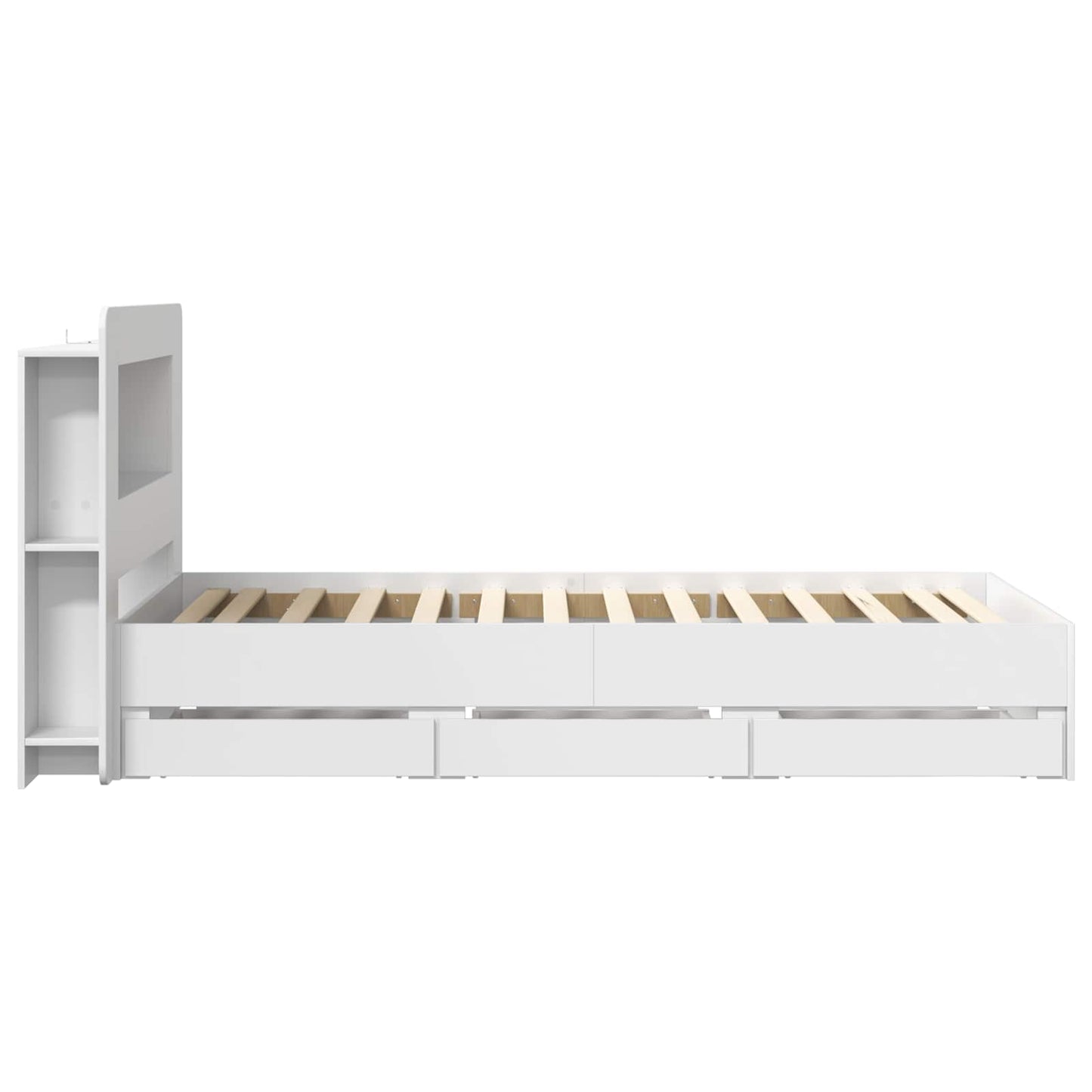Bed Frame with Storage White 80 x 200 cm Engineered Wood