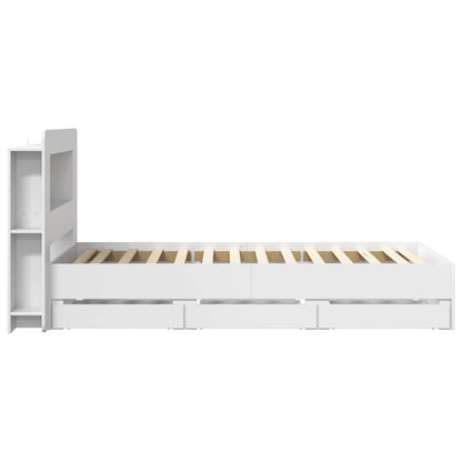 Bed Frame with Storage White 80 x 200 cm Engineered Wood