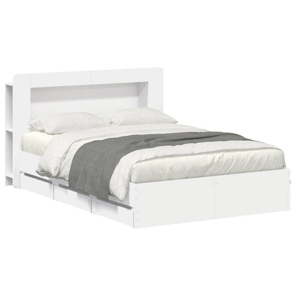 Bed Frame with Storage White 150 x 200 cm Engineered Wood