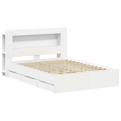 Bed Frame with Storage White 150 x 200 cm Engineered Wood