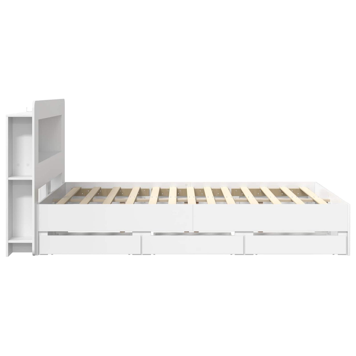 Bed Frame with Storage and Headboard White 150 x 200 cm