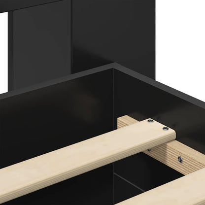 Bed Frame with Storage Black 160 x 200 cm Engineered Wood