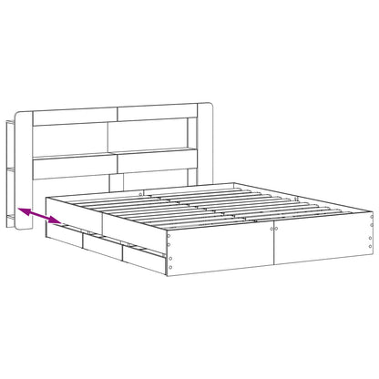 Bed Frame with Storage Grey Sonoma 180 x 200 cm Engineered Wood