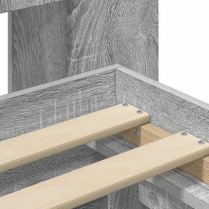 Bed Frame with Storage and Headboard Grey Sonoma 200 x 200 cm