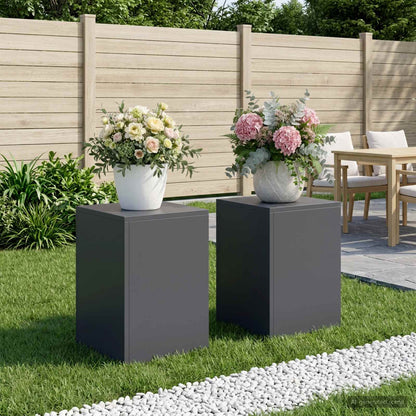 Plant Stand 2 pcs Anthracite 30 x 30 x 40 cm Galvanised Steel