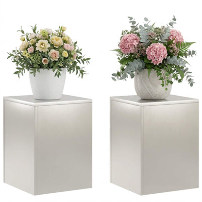 Plant Stand 2 pcs Silver 30 x 30 x 40 cm Steel