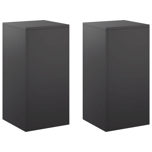 Plant Stand 2 pcs Black 30 x 30 x 60 cm Steel