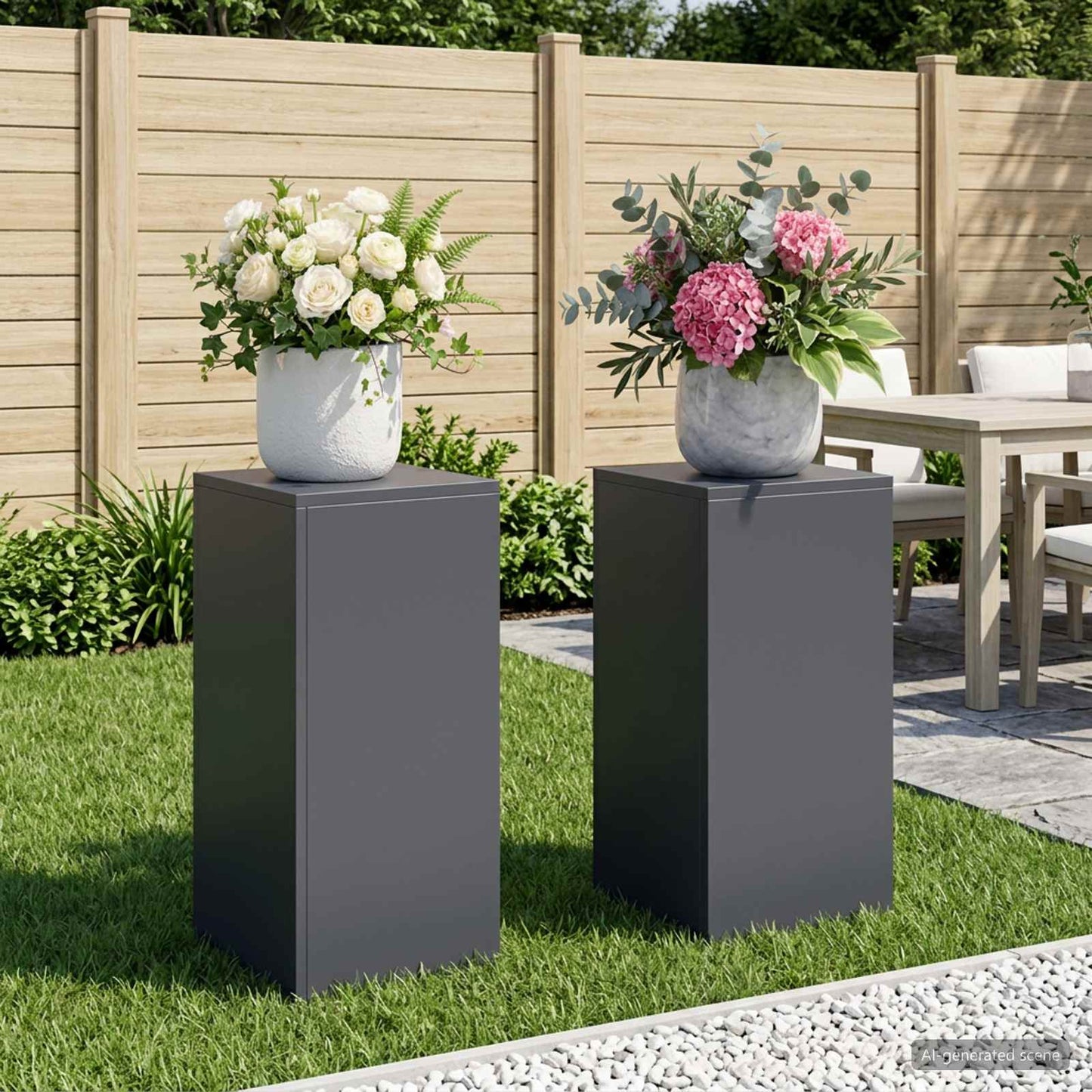 Plant Stand 2 pcs Anthracite 30 x 30 x 60 cm Galvanised Steel