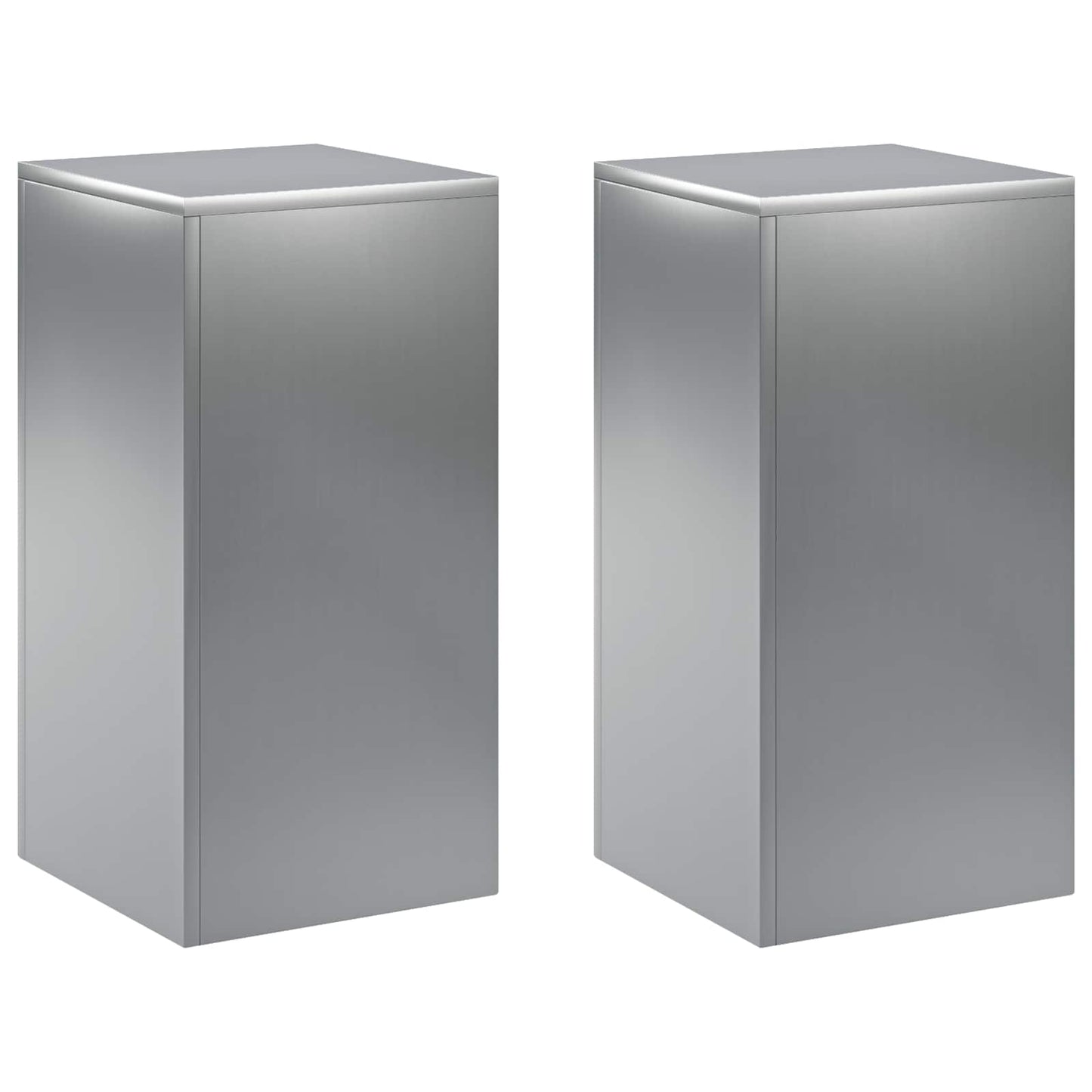 Plant Stand 2 pcs Silver 30 x 30 x 60 cm Stainless Steel