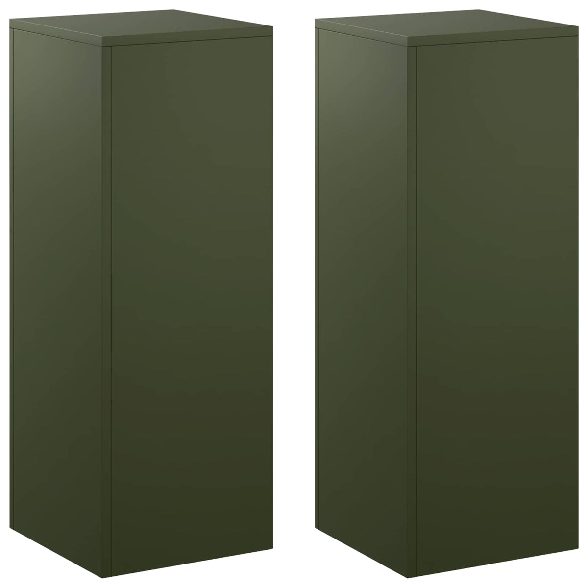 Plant Stand 2 pcs Olive Green 30 x 30 x 80 cm Steel