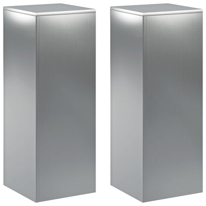 Plant Stand 2 pcs Silver 30 x 30 x 80 cm Stainless Steel