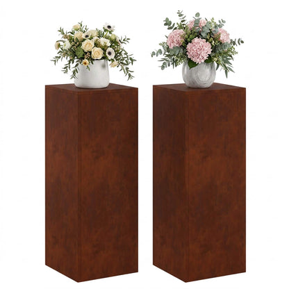 Plant Stand 2 pcs Rusty 30 x 30 x 80 cm Weathering Steel