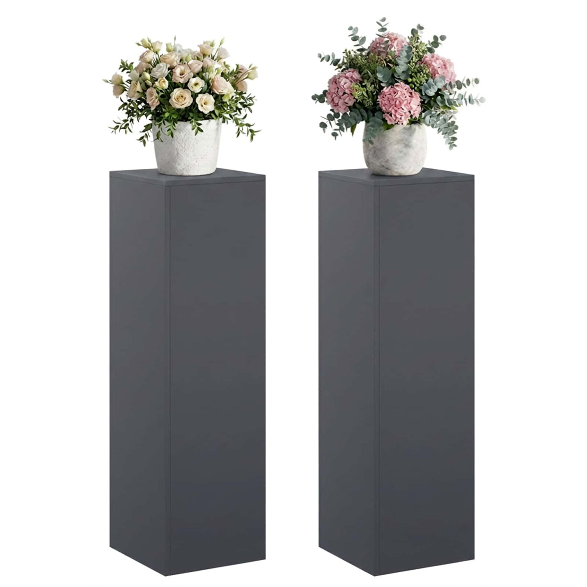 Plant Stand 2 pcs Anthracite 30 x 30 x 100 cm Galvanised Steel