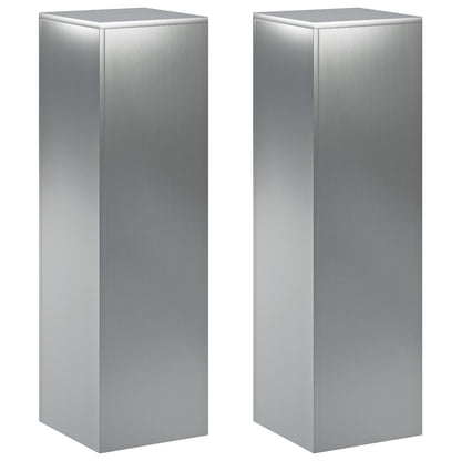 Plant Stand 2 pcs Silver 30 x 30 x 100 cm Stainless Steel