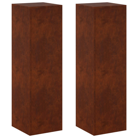 Plant Stand 2 pcs Rusty 30 x 30 x 100 cm Weathering Steel